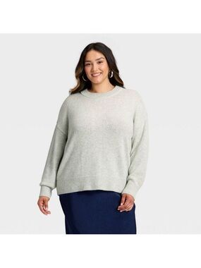 a new day Soft Light Heather Gray Crew Sweater